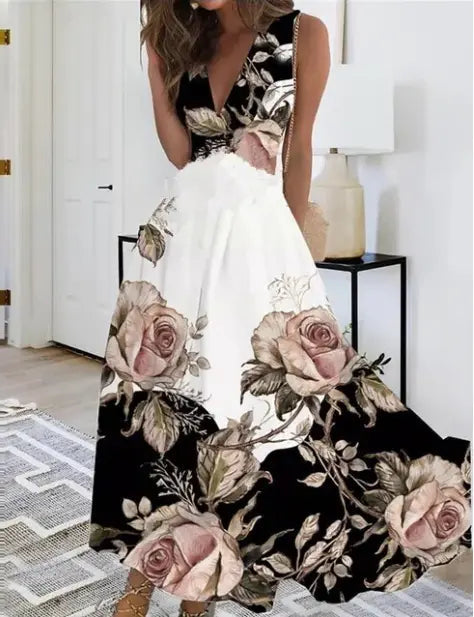 V-Neck Midi Dress for Women – Elegant & Versatile Summer Style