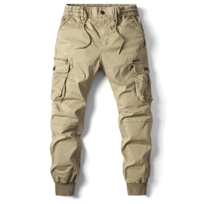 TrendAura Joseph Men's Casual Elastic Waist Jogger Pants With Cargo Pockets For Everyday Wear