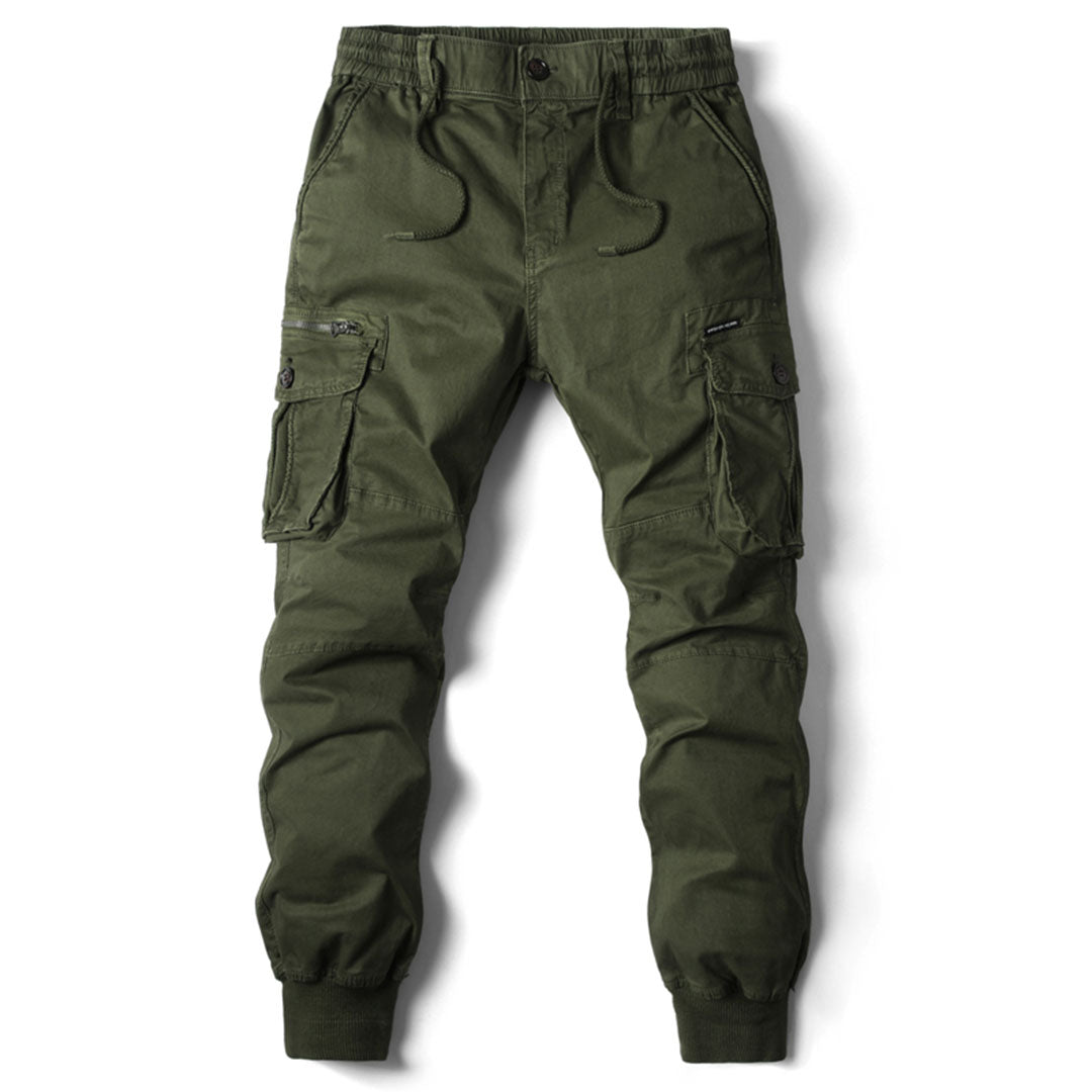 TrendAura Joseph Men's Casual Elastic Waist Jogger Pants With Cargo Pockets For Everyday Wear