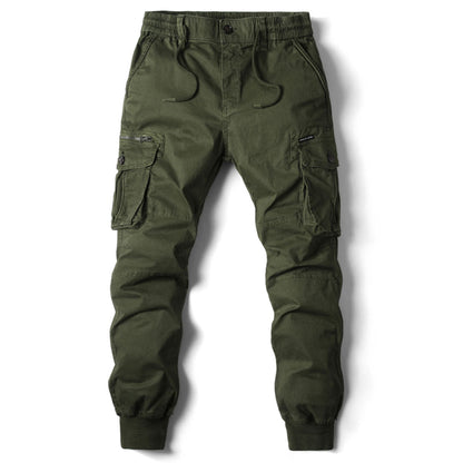 TrendAura Joseph Men's Casual Elastic Waist Jogger Pants With Cargo Pockets For Everyday Wear