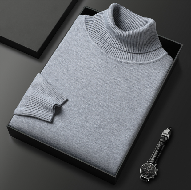 Logan Cashmere Turtleneck Sweater By TrendAura Soft Cashmere Cotton Blend Winter Knit