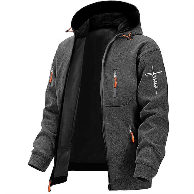Mens Casual Zip Jacket Versatile Warm Winter Outerwear For Active Men Everyday Comfort
