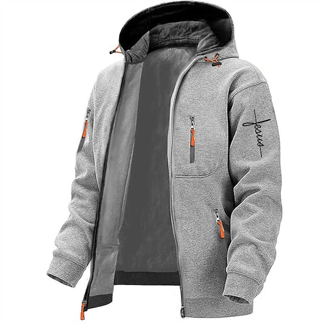 Mens Casual Zip Jacket Versatile Warm Winter Outerwear For Active Men Everyday Comfort