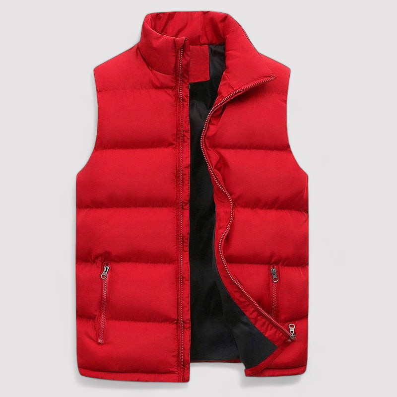 Casual Wear Padded Vest with Stand Collar for Men