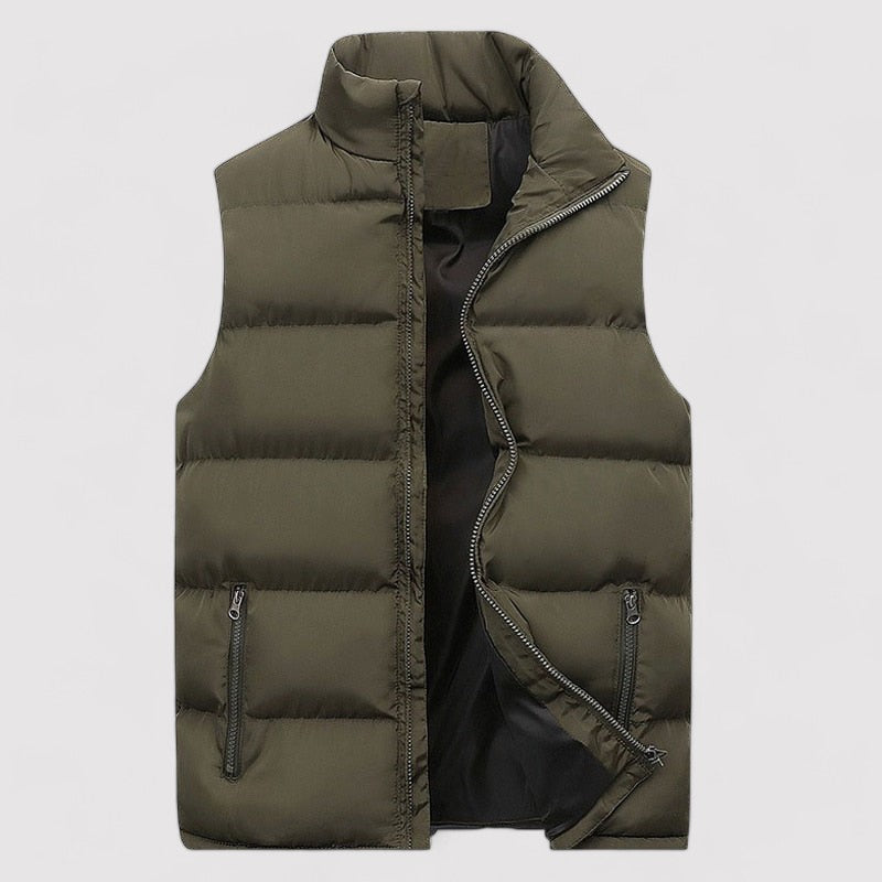 Casual Wear Padded Vest with Stand Collar for Men