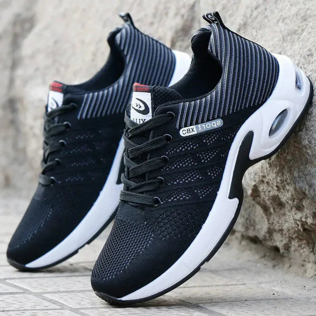 TrendAura Van Lightweight Men's Running Sneakers With Striped Knit Mesh Upper And Cushioned Midsole