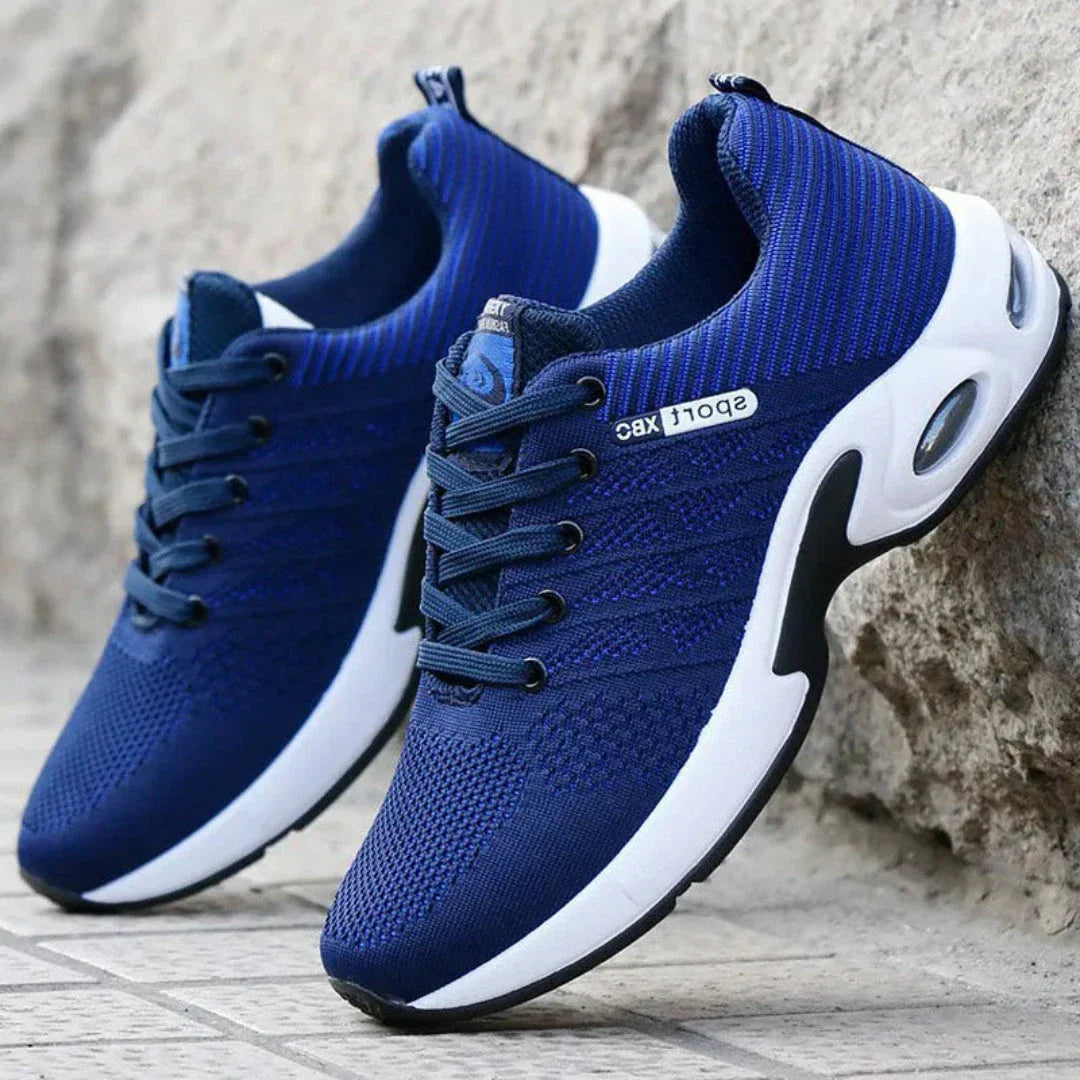 TrendAura Van Lightweight Men's Running Sneakers With Striped Knit Mesh Upper And Cushioned Midsole