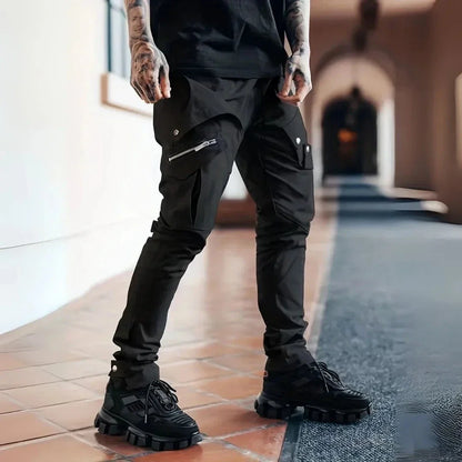 Waylynn Van Skinny Zip Cargo Pants for Men with Multi Pocket Design and Tapered Fit