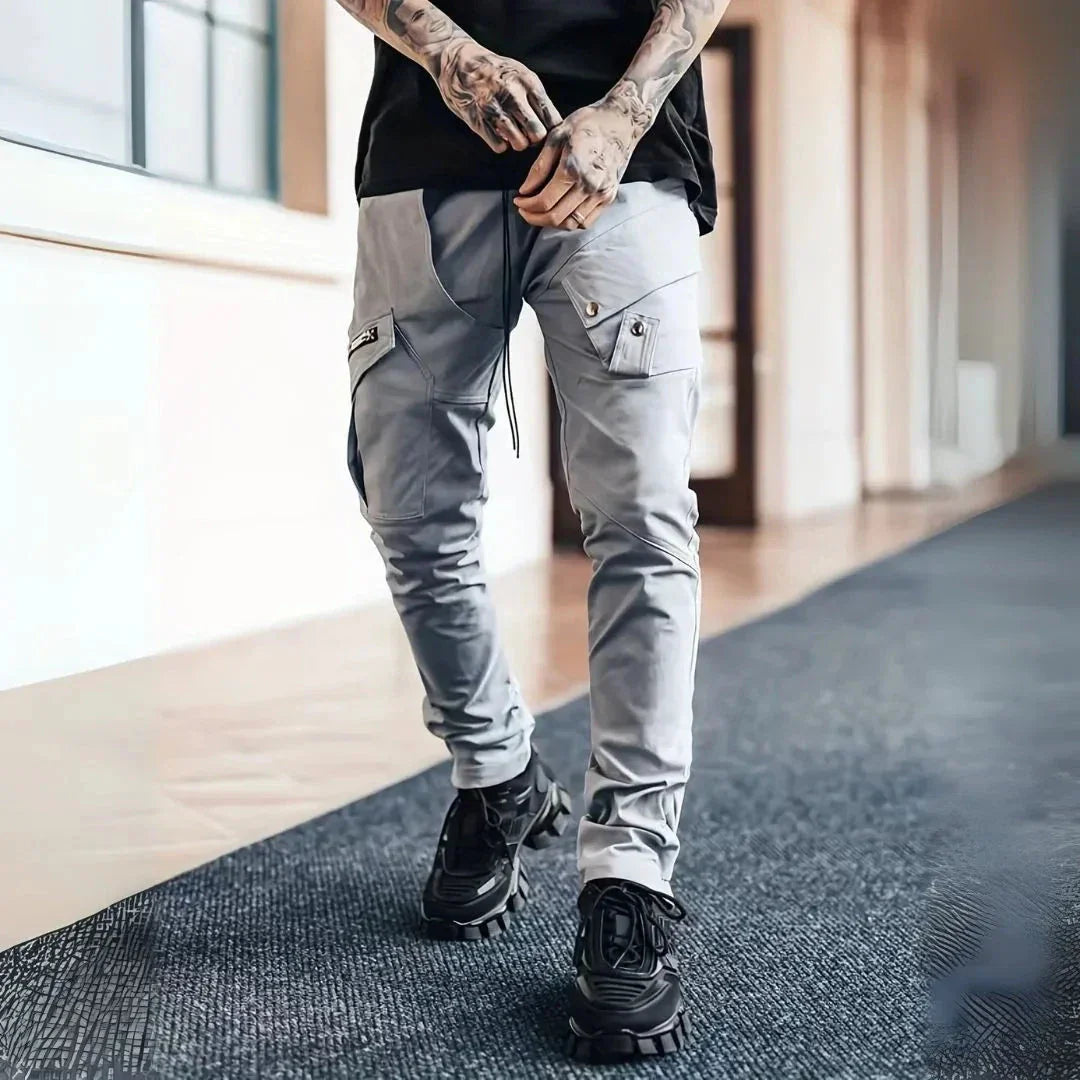Waylynn Van Skinny Zip Cargo Pants for Men with Multi Pocket Design and Tapered Fit
