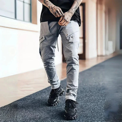 Waylynn Van Skinny Zip Cargo Pants for Men with Multi Pocket Design and Tapered Fit