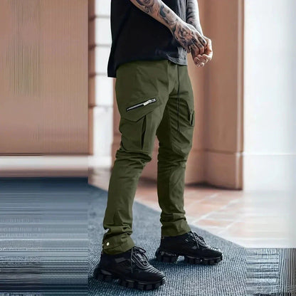 Waylynn Van Skinny Zip Cargo Pants for Men with Multi Pocket Design and Tapered Fit
