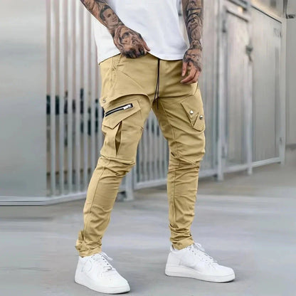 Waylynn Van Skinny Zip Cargo Pants for Men with Multi Pocket Design and Tapered Fit