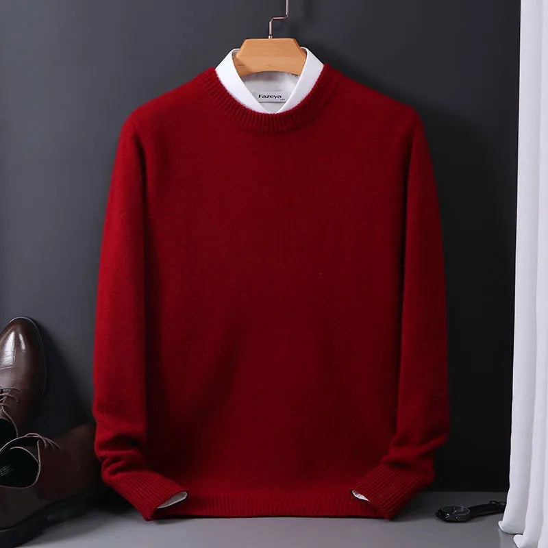 Men's Cashmere Blend Sweater Luxurious Soft Warmth Round Neck For Discerning Men Everywhere