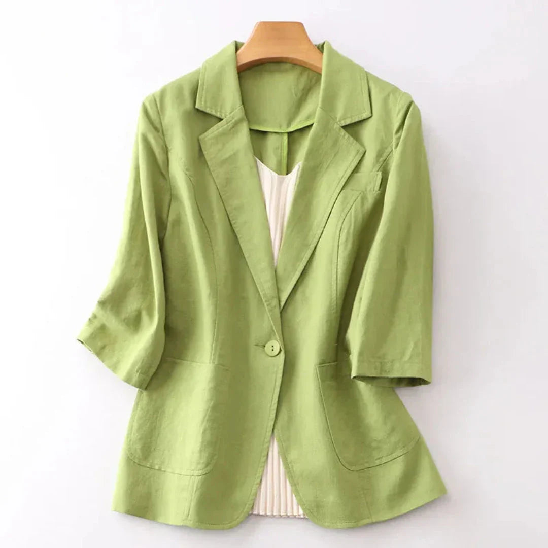 Vicky 3/4 Sleeve Linen Blazer