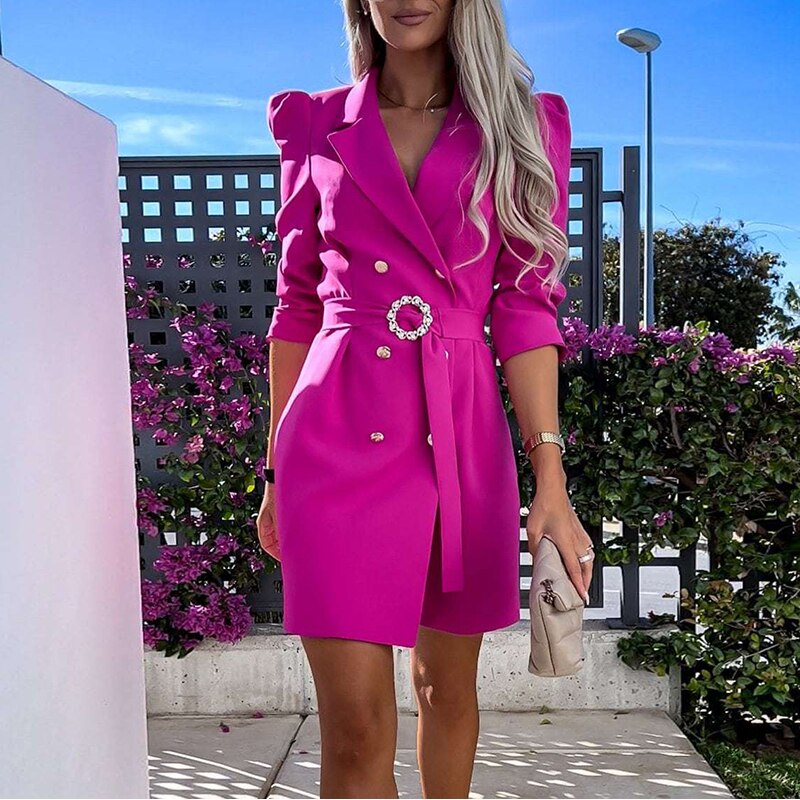 Versatile blazer dress with belt