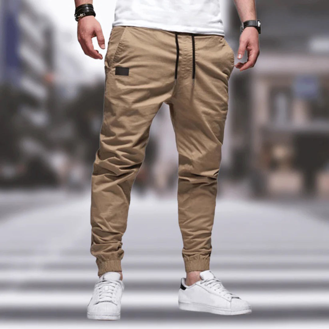 Men's Jogging Pants Breathable Cotton Blend Relaxed Fit With Elastic Waist For Lounge And Light Exercise