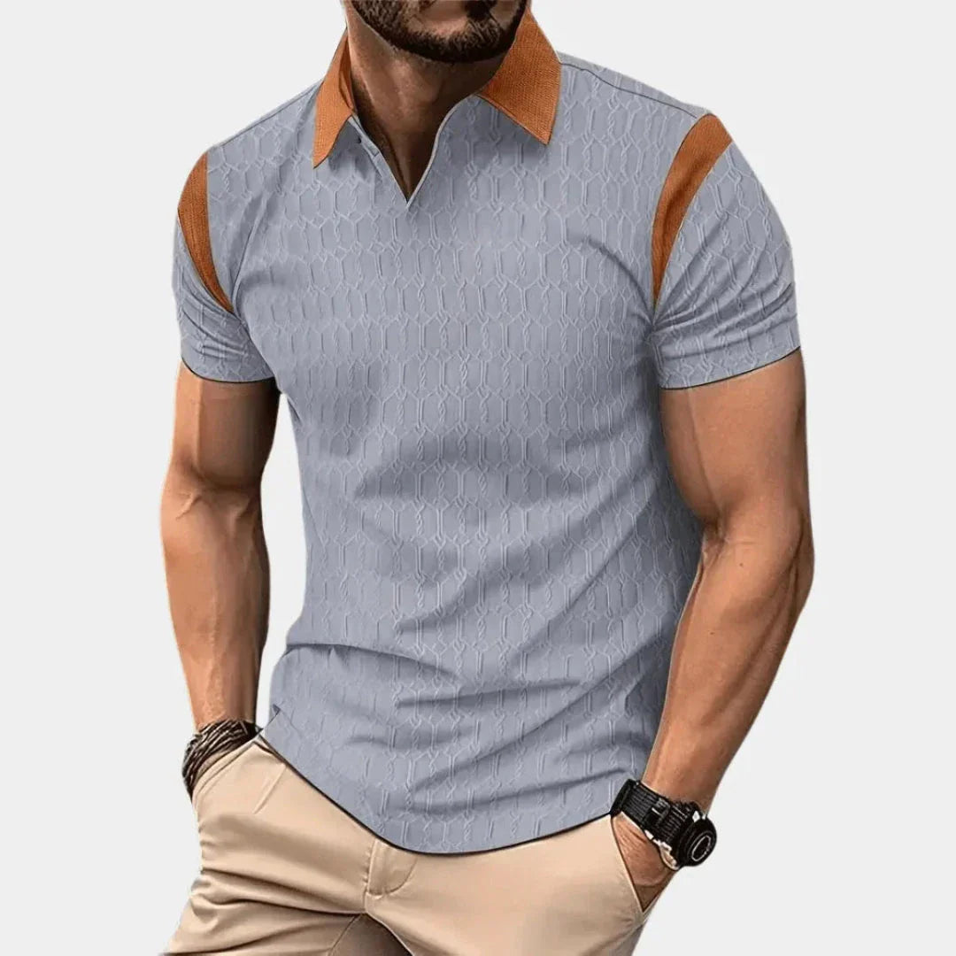 Vilis Contrast Collar Polo Shirt With Tailored Fit Short Sleeve For Casual Smart Casual Looks