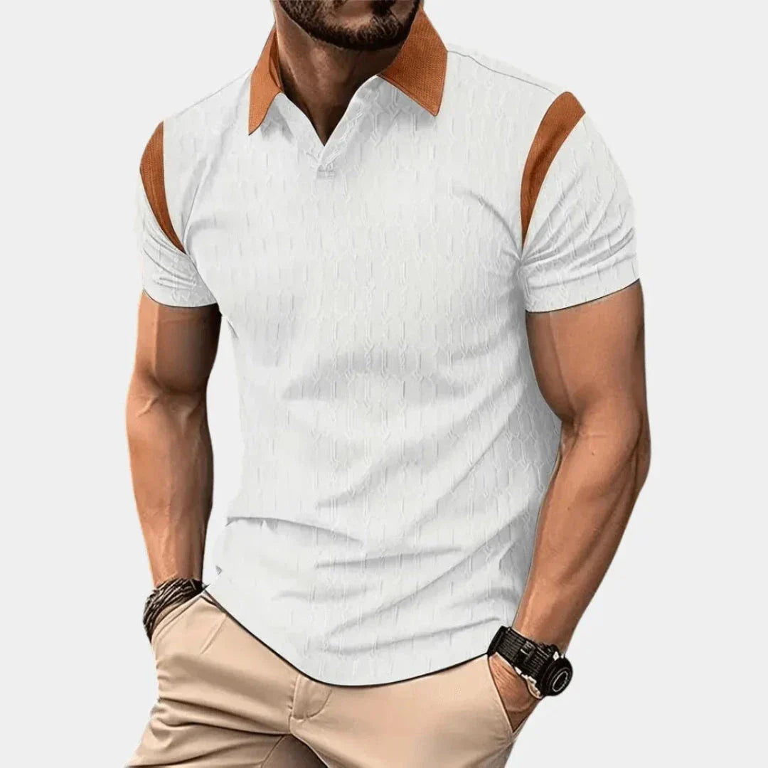 Vilis Contrast Collar Polo Shirt With Tailored Fit Short Sleeve For Casual Smart Casual Looks