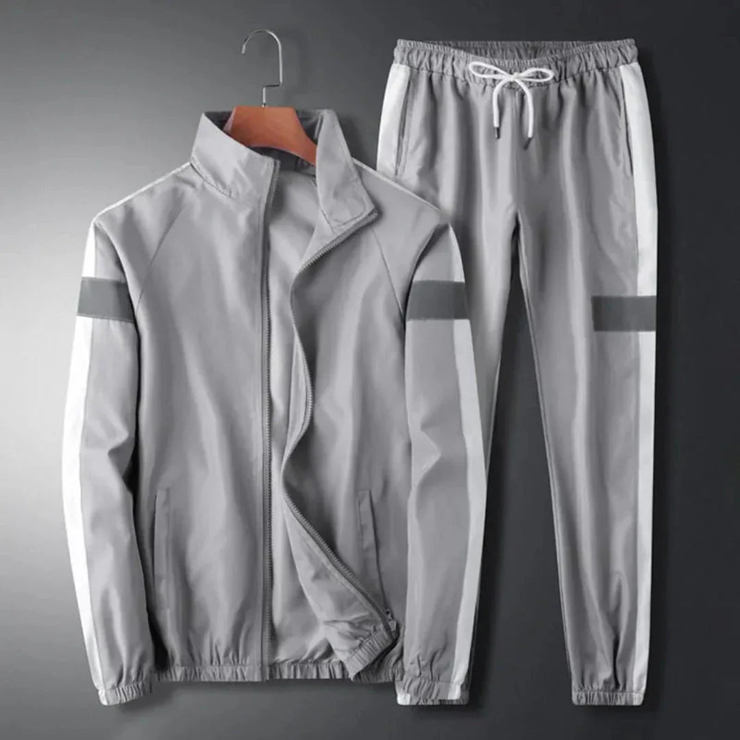Vince Reflective Casual Sport Set For Men Two Piece Tracksuit With Reflective Stripes And Bold Side Panels By TrendAura