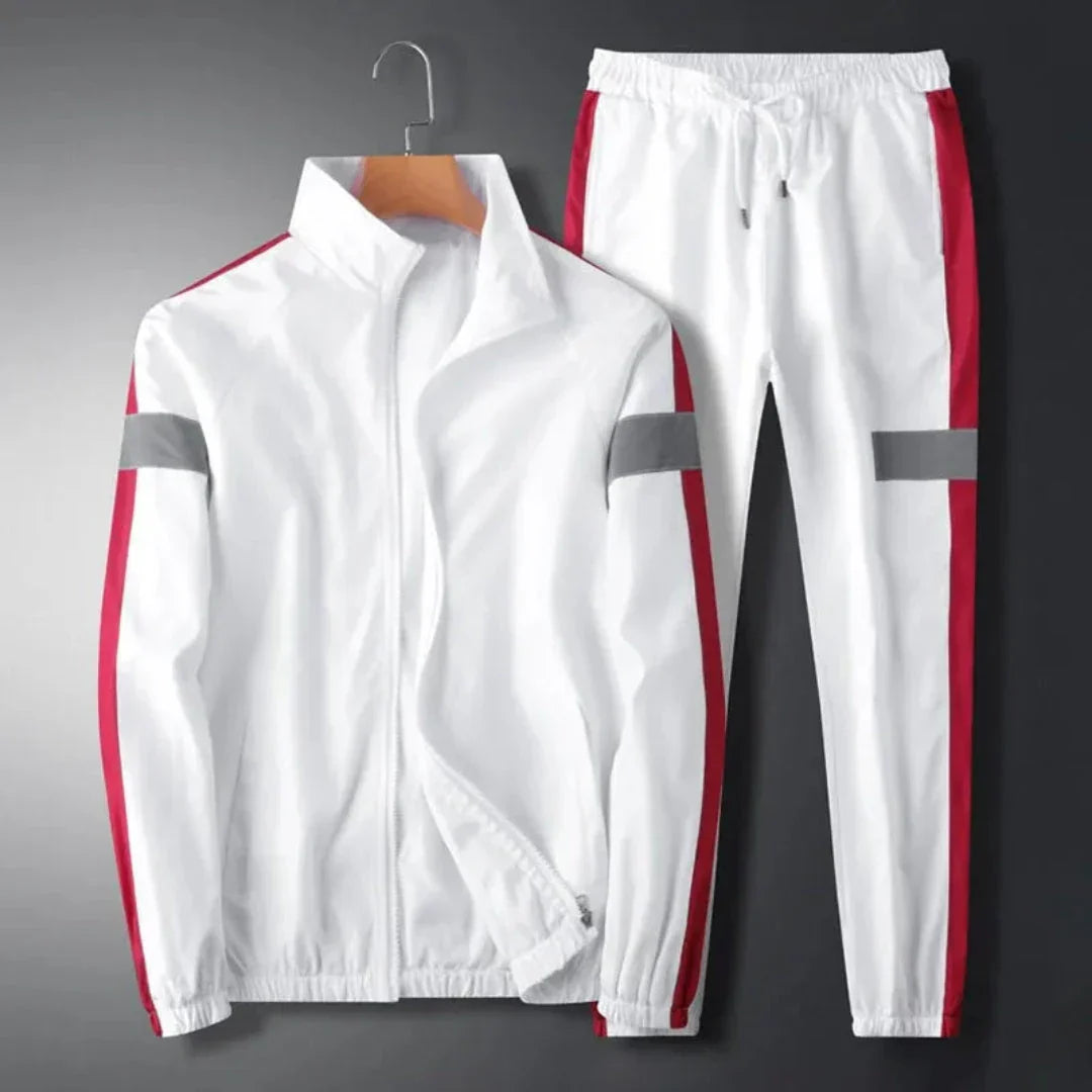 Vince Reflective Casual Sport Set For Men Two Piece Tracksuit With Reflective Stripes And Bold Side Panels By TrendAura