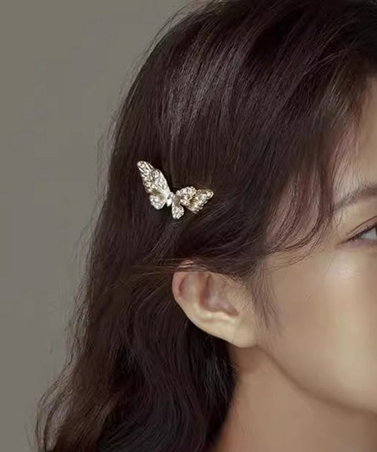 Épingle à cheveux papillon vintage en alliage de champagne et cristal de zircon - TrendAura