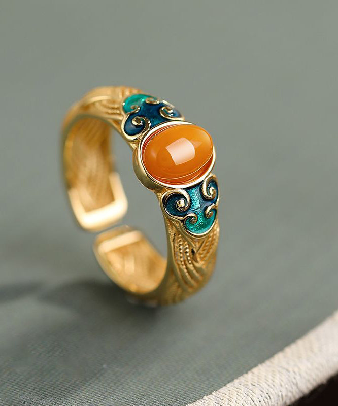 Manchette en cire d'abeille en or antique avec nuage porte-bonheur - TrendAura