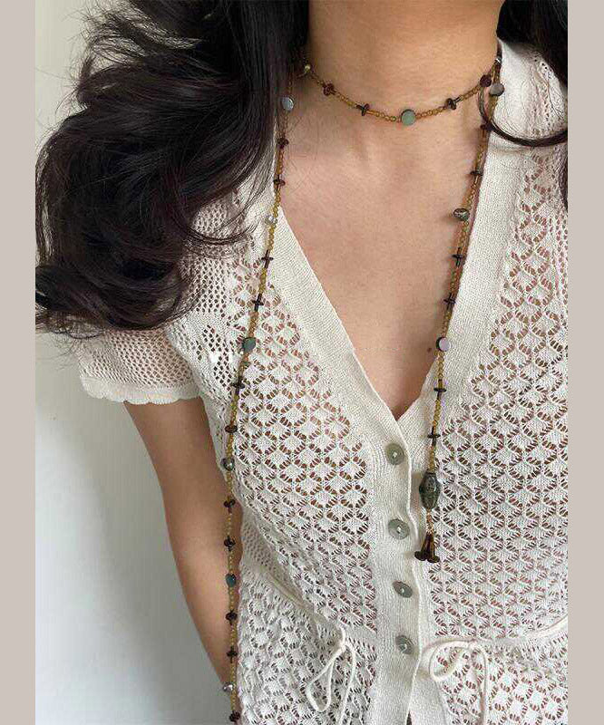 Collier vintage en argent sterling doré et perles surdorées - TrendAura