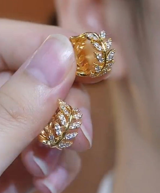 Boucles d'oreilles créoles vintage en argent sterling doré et zircons - TrendAura