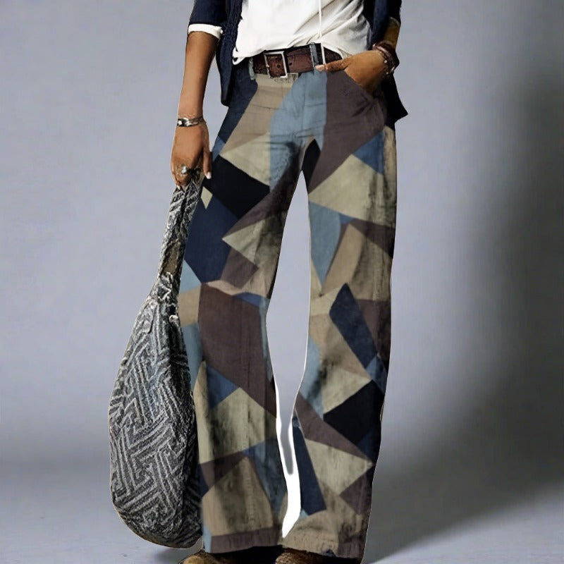 Women's jeans with wide leg | Printed