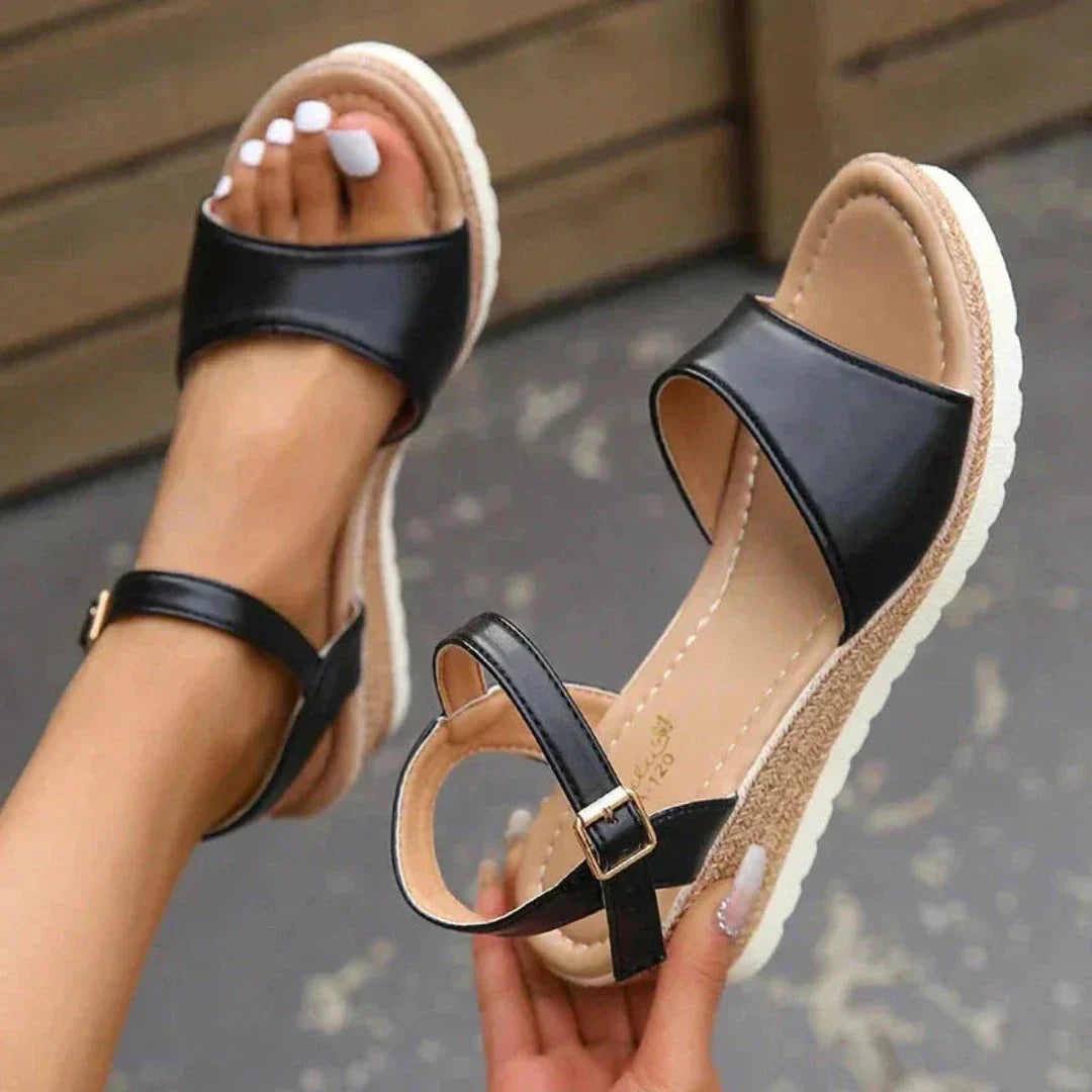 Vivara Open-Toe Espadrille Wedge