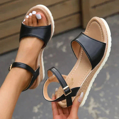 Vivara Open-Toe Espadrille Wedge