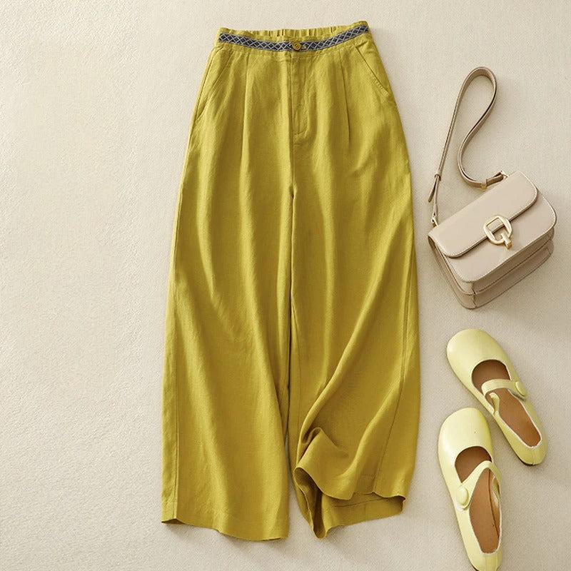 Vivienne Luxe Wide-Leg Linen Trousers