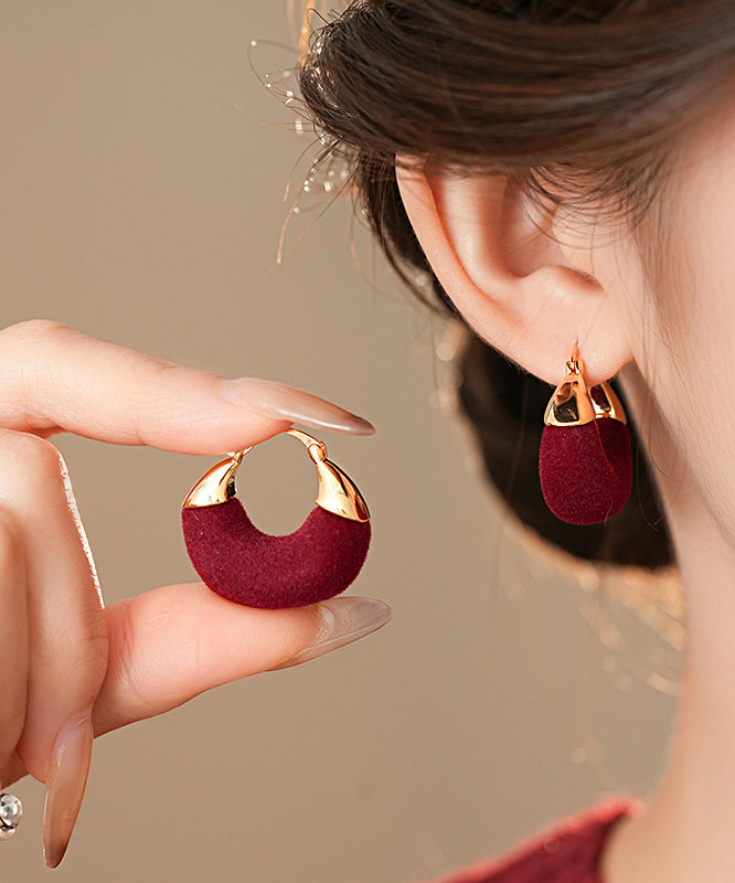 Boucles d'oreilles créoles en forme de U en alliage de cuivre rouge Vogue - TrendAura