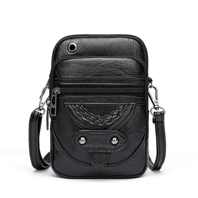 TrendAura Beth Vegan Leather Crossbody Phone Bag - Compact and Organized Everyday Carry With Adjustable Strap