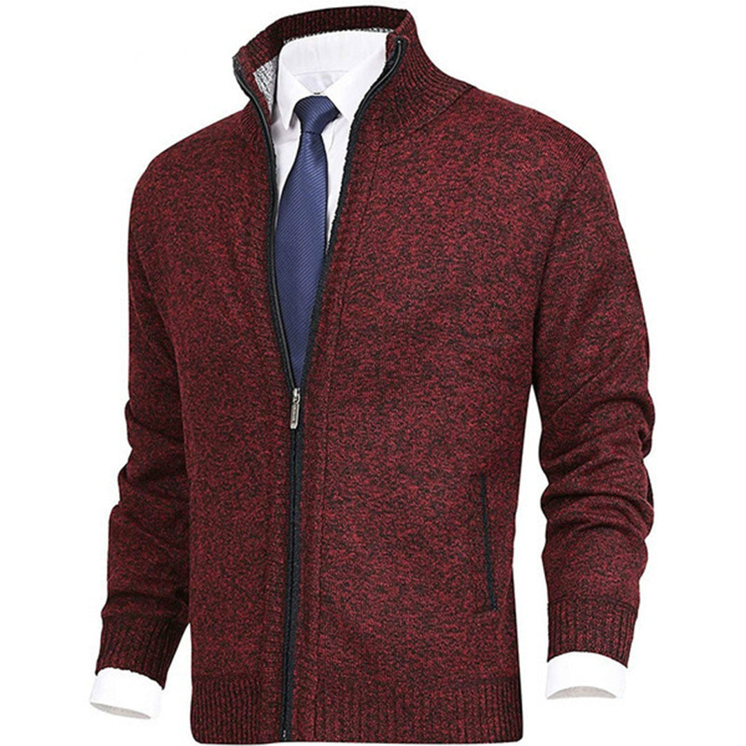 Jordan Knit Zip Sweater For Men Beige Cardigan Style Knit Jacket With Ribbed Collar Cuffs And Hem