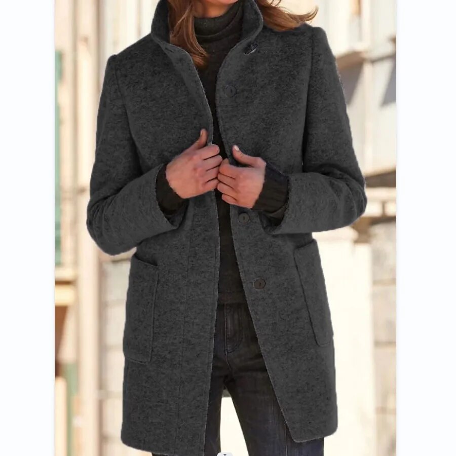 Sophie Women Winter Coat Elegant Wool Effect Warmth And Structured Fit For Everyday Style