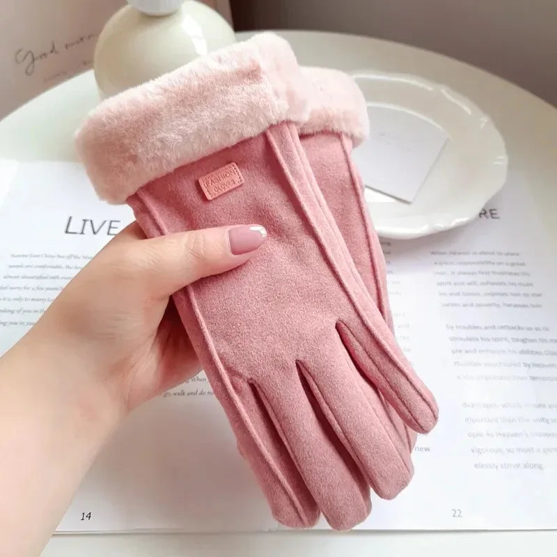 Warm women's winter gloves