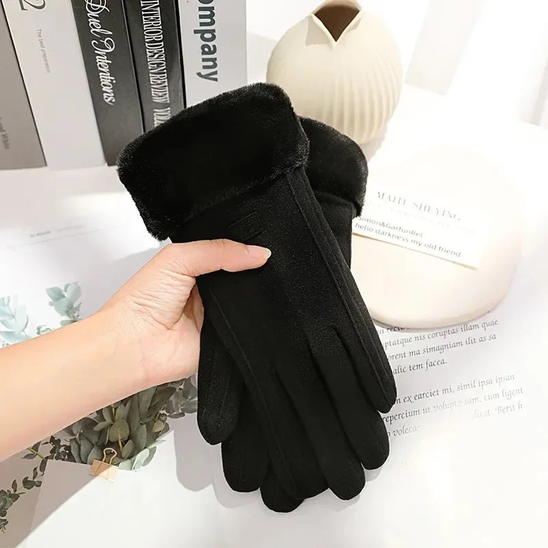 Warm women's winter gloves