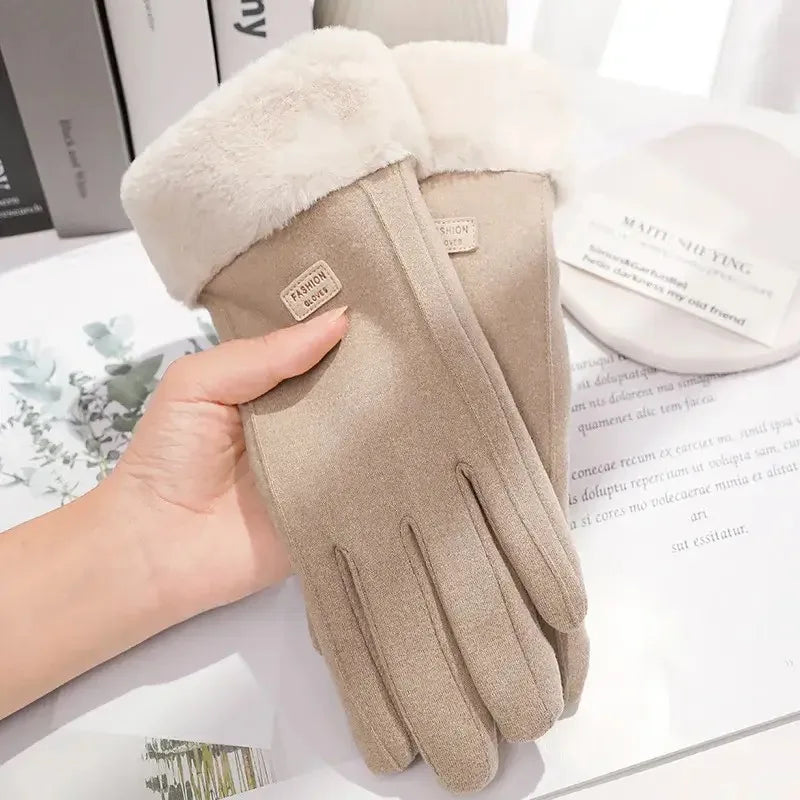 Warm women's winter gloves