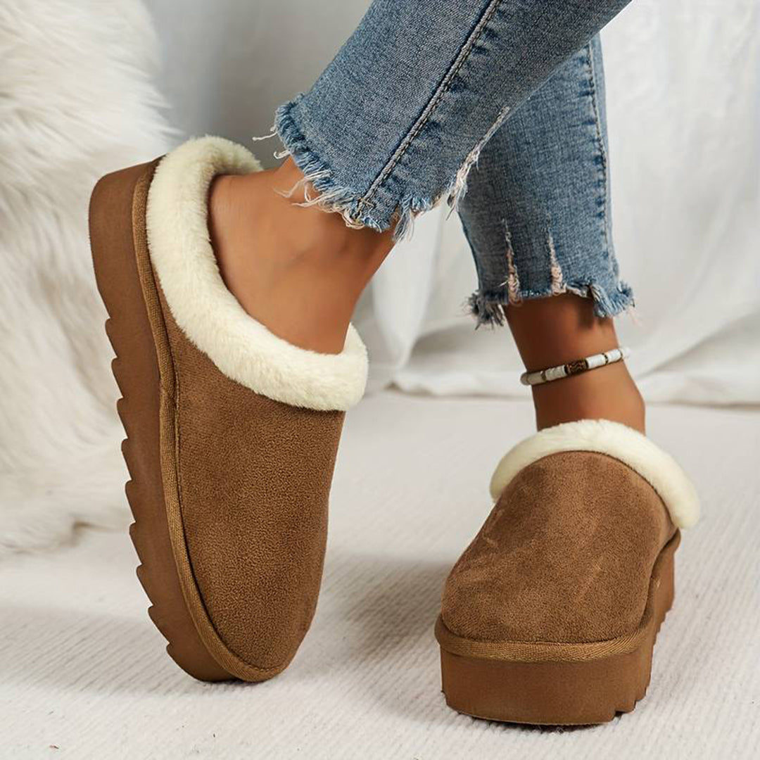 Warm house slippers for women with plush lining