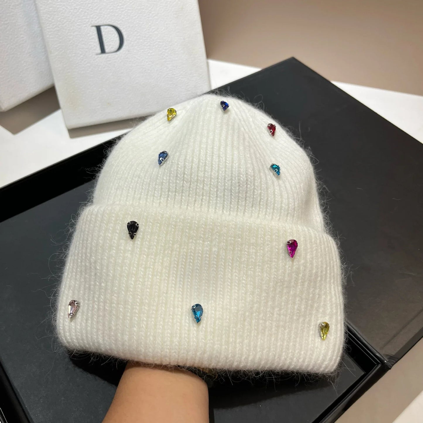 Warm knitted hat for women