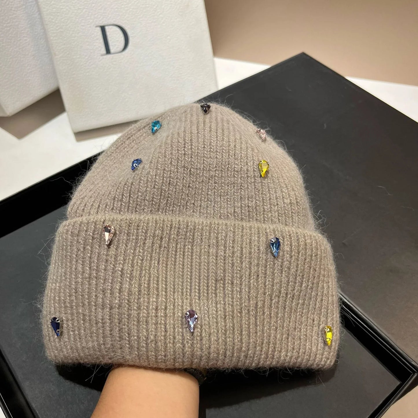 Warm knitted hat for women