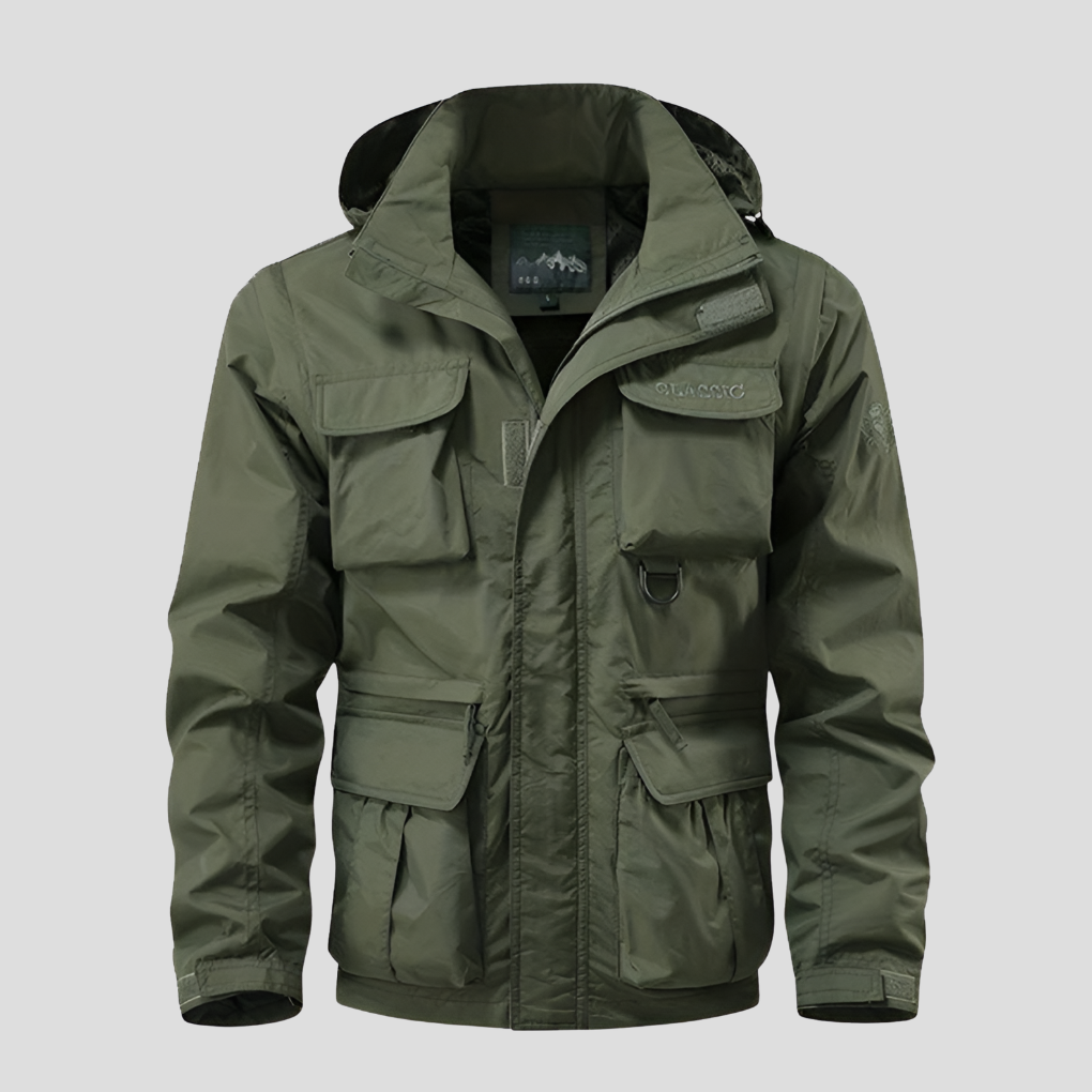 Weather Ready Men's Winter Military Style Coat With Rugged Details And Structured Fit