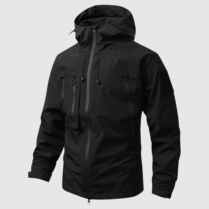 Waterproof Outdoor Hiking Hooded Men's Jacket With Detachable Hood Quick Dry Fabric All Seasons Shell