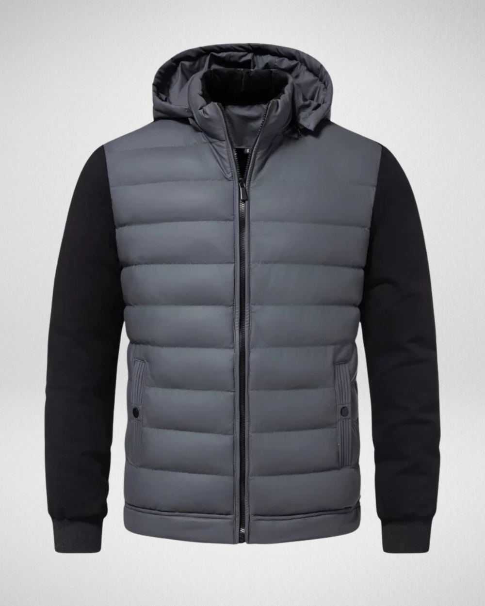 Padded Hooded Jacket For Men Water Repellent Insulated For Cold Autumn Winter Days All Weather Ready