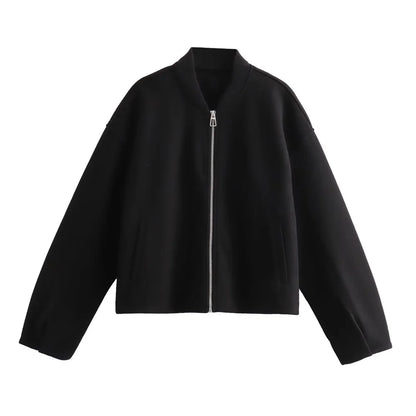 Soft women's jacket with stand-up collar