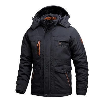 Men's Tactical Winter Jacket Waterproof Insulated Coat With Removable Hood For Outdoor Professionals