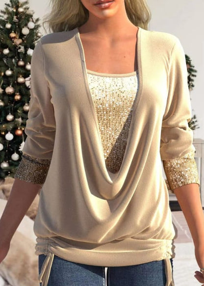 Eloura-Moda | Women's long-sleeved blouse with sequins Elegant and comfortable cut