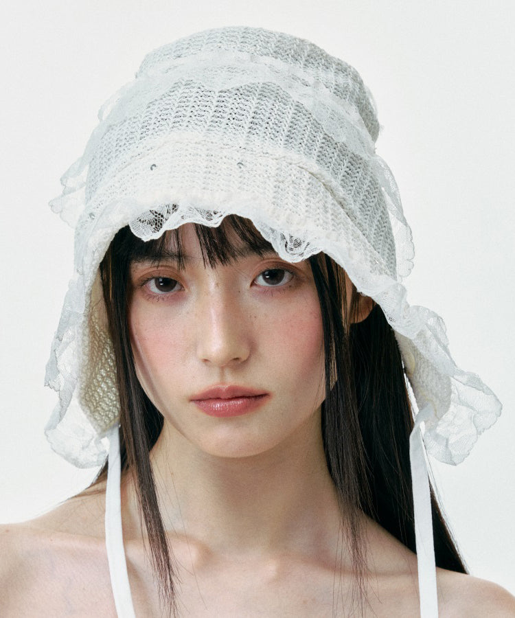 Chapeau d'été respirant en dentelle blanche de style coréen - TrendAura