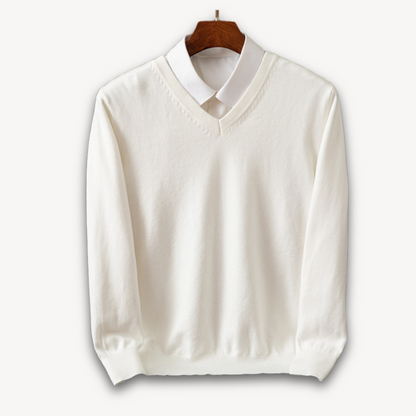TrendAura Men's V Neck Slim Fit Sweater In Soft Knit With Ribbed Edges For Versatile Style
